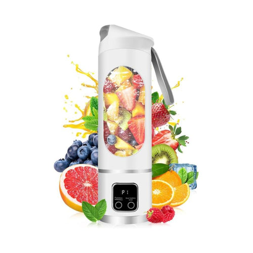 Portable Blender Personal Electric USB，500ML Portable Juicer Shakes and Smoothies Blender，Small Blenders，Mixing，Compact、Convenient and Versatile (White & Purple)