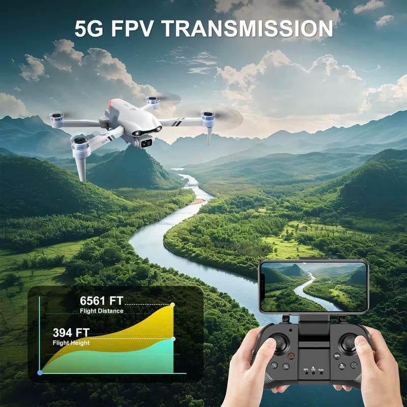 Aerial Drone F10 Pro 2025 – GPS Positioning, 4K UHD EIS Camera, 5G Wifi FPV, Brushless Motors, Optical Flow Hover, Intelligent Obstacle Avoidance, Auto Return, 360° Stunt Roll, Two Batteries